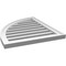 Ekena Millwork Quarter Round Top Left Surface Mount PVC Gable Vent w/ 2"W x 1-1/2"P Brickmould Frame, 22"W x 26"H GVPQL22X2602SF - alternate 2